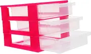 COOPHYA Versatile Home Storage 3-drawer Plastic Storage Box Desktop Shelves Black
