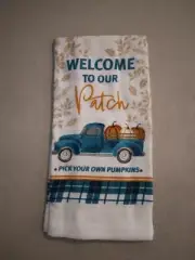 14 X 24 Kitchen towel Welcome to our patch Old truck pumpkin 270991
