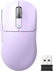 ATTACK SHARK X3 Lightweight Wireless Gaming Mouse with Tri-Mode 2.4G/USB-C Wired/Bluetooth,Up to 26K DPI, PAW3395 Optical Sensor,Kailh GM8.0 Switch,5 programmable Buttons for PC/Win/Mac(Purple)