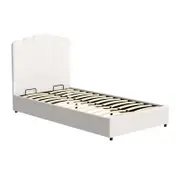 Artiss Boucle Bed Frame King Single Gas Lift Beds Base