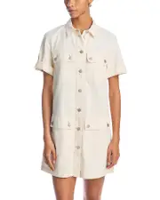 Veronica Beard Warren Button Front Mini Dress