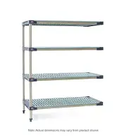 MetroMax 4 AX436G4 4-Shelf Plastic Industrial Shelving Add-On Unit, 21" x 36" x