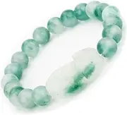 [ZenBless] Jade Bracelet For Women Men Lucky Charm 10mm Bead Bracelet with Pi Xiu/Pi Yao Attract Wealth and Good Luck Dark Green