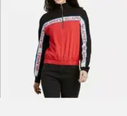 Well Worn Womens Sweatshirt Size XL Red Black Apres Ski Zip Long Sleeves