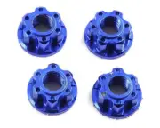 Yeah Racing YEAYA0448DB 4mm Aluminum Serrated Wheel Lock Nut (4) (Dark Blue)