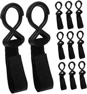 MERRYHAPY 12 Pack Car Hooks Stroller Hooks for Diaper Bag Shopping Baskets Walker Attachments Easy to Install for Busy Parents