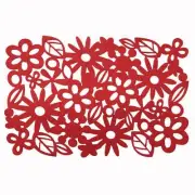 Felt Table Accessories - Runner, Placemats, Coasters, Red, Modern Design