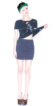 [Chaser] Crinkle Fitted Mini Skirt