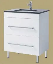 Bathroom Vanity 750Wx465mm & Basin Ceramic Top 2 Pac White Draws Handles