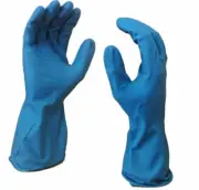 Waterproof Rubber Gloves Solvent Chemical Resistance Workshop Gloves x2 Pairs