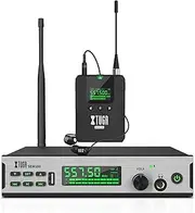 XTUGA Sem100 in Ear Monitor System Stereo Wireless 1 Rechargeable Bodypacks Uhf Monitoring with Bluetooth Select Wireless in Earphone for Stage,Studio,Lecture