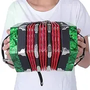 POENVFPO Accordion Concertina, Professional 20 Buttons Accordion Concertina Musical Instrument Accessory (Green)