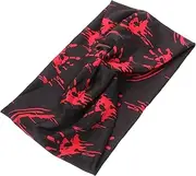 [Generic] Halloween Knot Headband Chic European Style Headwear Wide Elastic Hair Band Scary Spider Print Soft Fabric Hair Accessories