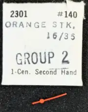 NOS Bulova Accutron Watch 2301 Center Second Hand #140 ORANGE STICK 16/35