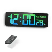 16.5" Large Digital Wall Timer Clock with Countdown Timer, Auto Dimmer, Black