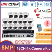 Hikvision 16CH 4K Hybrid Light Dome Security Camera System ColorVu+IR MIC Camera