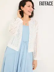 FatFace Florence White Knitted Cardigan (AK4308) | $129