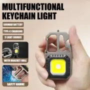 Mini Portable LED Keychain Flashlight Built-in 500mAh Battery Camping Emergency