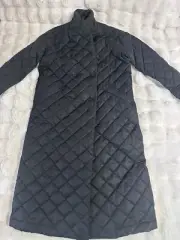 Rebecca Minkoff Double Breasted Quilted Long Black Duster Coat Size Small