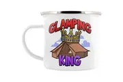 Grindstore Glamping King Enamel Mug (White) (One Size)