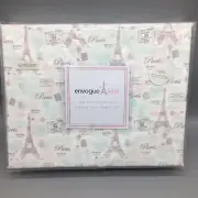 Envogue Paris FULL Sheet Set Eiffel Tower Passport Stamps Pastel Pink Green Gray