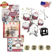 Complete Toddler Jazz Drum Set with Stool for Children 2-7 – Easy Setup Fun
