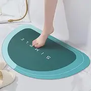Shower mat,Rubber Bath mats,Bathroom mat - Quick-Drying, Non-Slip, and Super Absorbent for Bathtub and Shower Area (Used as a Plant mat or a pet Bowl mat)(Green,Semicircle)