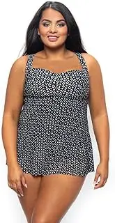 [LaSculpte] Leaf and Bud Waterfall Tankini Top-Print, Size