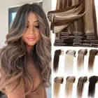 Clip In Extensions 100% Remy Human Hair Extensions Full Head 8 Pieces Weft Thick