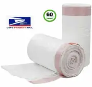 3-4 Gallon Drawstring Garbage Bags Small Trash Bags 0.7 Mil, 60 Count