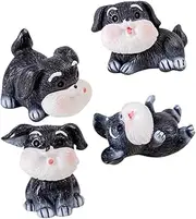 BCOATH 4Pcs Miniature Dog Figurines Realistic Puppy Ornaments for Home Decor for Dog Birthday Parties and Present Giving Delicate Handicraft with Lively Appearance