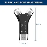 4 in 1 USB I-Flash Drive HD Micro SD TF Card Reader for iOS/Mac/Android/Windows
