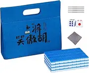 Table Mahjong Game | Carrying Bag Mahjong | Mahjongs Dice Set | Tile Ruler Mahjong | Cards Tablecloth Set | Durable and High-Quality Tiles for Both Casual and Competitive Play & Smooth Gameplay