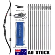 30-50lbs Archery 56" Takedown Recurve Bow + 12X Carbon Arrows Set Hunting Target