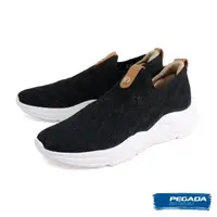 在飛比找momo購物網優惠-【PEGADA】編織格紋透氣懶人休閒鞋 黑色(218853-