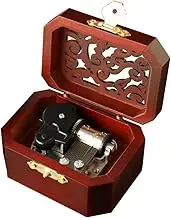YouTang Creative Hollow Cover 18-Note Wind-up Wooden Musical Box,Musical Toys,Tune:Edelweiss