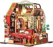 Ahilmrn Miniature House Dollhouse - Library Creative DIY Tiny House Model Kit for Adults Building Set with Furniture and Music Stress Relief Gifts Perfect Home Decor Gift Idea