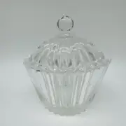 Mikasa Diamond Fire Oval Crystal Glass Box with Lid, Japan, New, Labeled