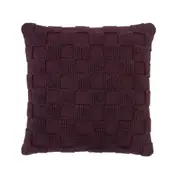 Bambury Harris 500GSM 100% Cotton Square Checkerboard Cushion Plum 50x50cm