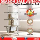 Heated Clothes Airer 30 Rods Electric Towel Rack Warmer Adjustable Towel Stand