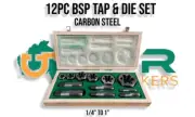 BSP 12pc Boxed Tap & Hex Die - 1/4" to 1" (Carbon Steel)