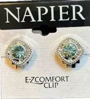Napier Vintage Clip On Blue Faux Stone Aztec Style With Original Tag