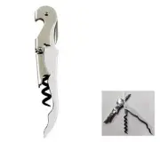 White Metallic Corkscrew Doubled Hinged Waiters Wine Bottle Opener Foil Cutter