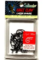 Eagle Claw L197BKU Saltwater Hook Circle Bait Hook Size 3/0 Black Pearl 25ct