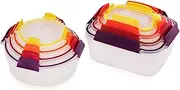 [Joseph Joseph] Nest Lock 16-piece Plastic BPA Free Food Storage Container Set with Lockable Airtight Leakproof Lids - Multicolor