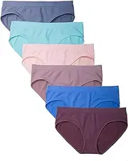 [Kalon] 6 Pack Women's Hipster Brief Nylon Spandex Underwear