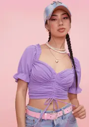Whatever U Say Ruched Crop Top