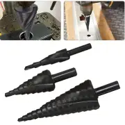 3PCS HSS Step Drill Bit Set Large Cone Titanium Set Hole Cutter Triangular Shank