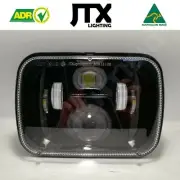 1 Pair, Black LED JTX Headlights, 5x7, no halo, suits MK Triton (for: Mitsubishi)