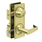 Clarendon Grade 2 Interconnected Door Lever Passage Polished Brass